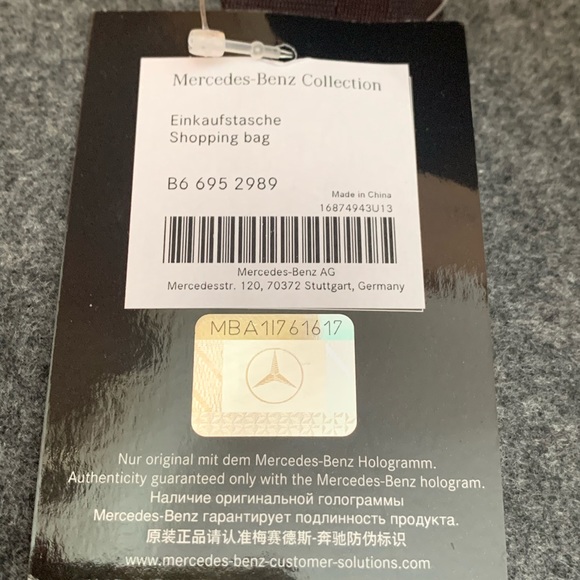 ORIGINAL Mercedes Benz Shopping Bag Grey Polyester Logo B66952989 NEW WITH TAGS! - Picture 6 of 7